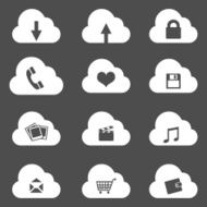 Vector Set of Cloud Icons with Different Conceptions