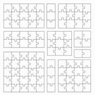 Jigsaw Puzzle Templates on White Background