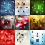 Christmas infographic with unfocused background N118