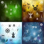 Christmas infographic with unfocused background N119