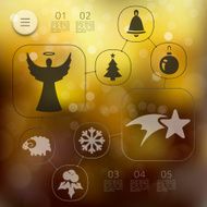 Christmas infographic with unfocused background N120