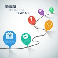 Web Infographic Timeline Speech Bubble Template Layout With Vect