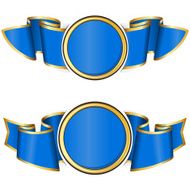 Blue round frame with ribbon