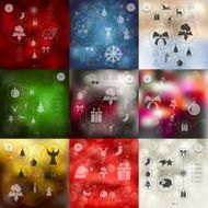 Christmas infographic with unfocused background N123