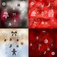 Christmas infographic with unfocused background N124