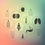 medicine infographic with unfocused background N16