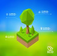 Modern infographic design with lowpoly tree Eps 10