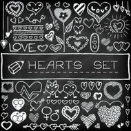 Doodle set of hearts and arrows