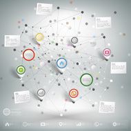 Infographic network with pointer marks for business template vector N4