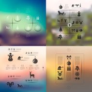 Christmas infographic with unfocused background N128