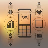 business infographic with unfocused background N121