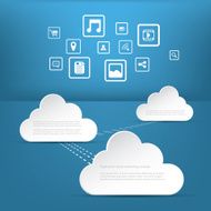 Cloud computing business concept with application icons
