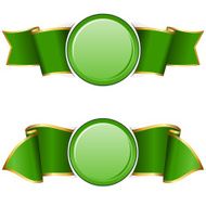 Green round frame with ribbon