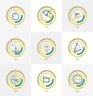 Minimal thin line design web icon set N3