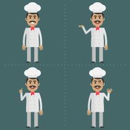 Adult cook shows gestures