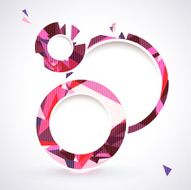 Composition of pink round frames with geometric ornament N2