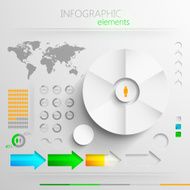 vector set of abstract 3d paper infographic elements for print N7