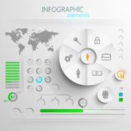 vector set of abstract 3d paper infographic elements for print N9