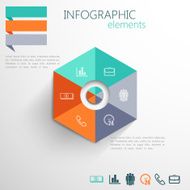 vector set of abstract 3d paper infographic elements for print N12