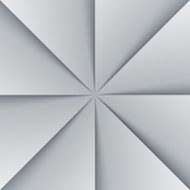 Gray and white folded paper triangles background