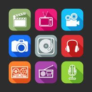 flat icons for web and mobile applications with creative industry