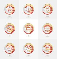 Minimal thin line design web icon set N5