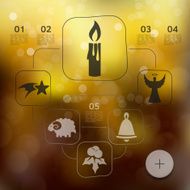 Christmas infographic with unfocused background N130