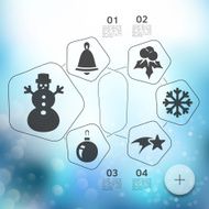 Christmas infographic with unfocused background N133