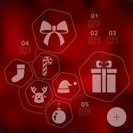 Christmas infographic with unfocused background N134