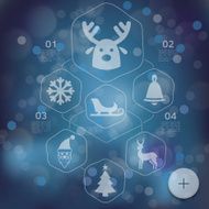 Christmas infographic with unfocused background N135