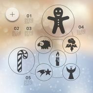 Christmas infographic with unfocused background N136