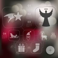 Christmas infographic with unfocused background N137