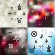 Christmas infographic with unfocused background N138