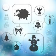 Christmas infographic with unfocused background N140
