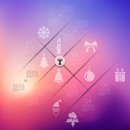 Christmas infographic with unfocused background N142
