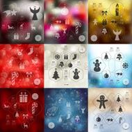 Christmas infographic with unfocused background N143
