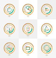 Minimal thin line design web icon set N6