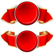 Red round frame with ribbon N2