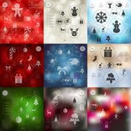 Christmas infographic with unfocused background N144