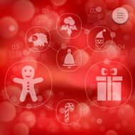 Christmas infographic with unfocused background N145