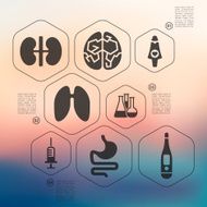 medicine infographic with unfocused background N23