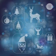 Christmas infographic with unfocused background N148