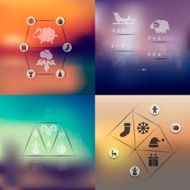 Christmas infographic with unfocused background N149