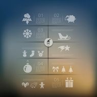 Christmas infographic with unfocused background N150