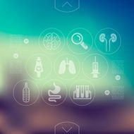 medicine infographic with unfocused background N25
