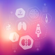 medicine infographic with unfocused background N27