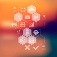 business infographic with unfocused background N134