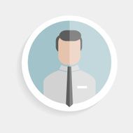 Vector round icon successful man N3