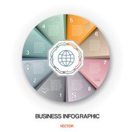 Diagram cyclic process business infographic 8 positions