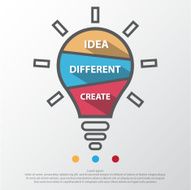 Step design of four part light bulb infographic element